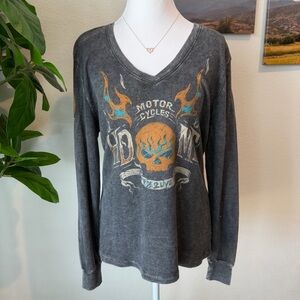 Harley-Davidson Charcoal Long Sleeve Tee with Graphic